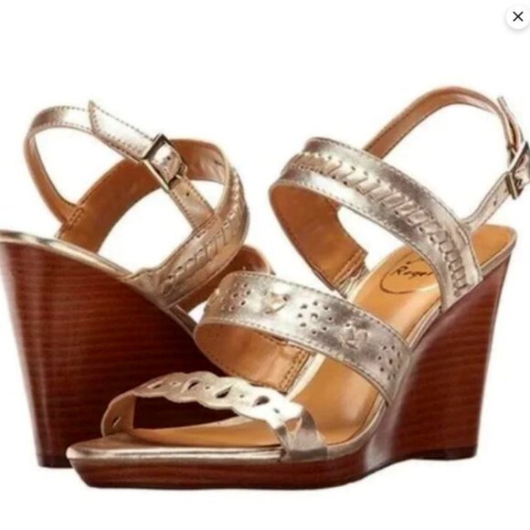 Women's Jack Rogers Platinum Wedge Sandals Size 11M msrp $122 - Picture 2 of 12